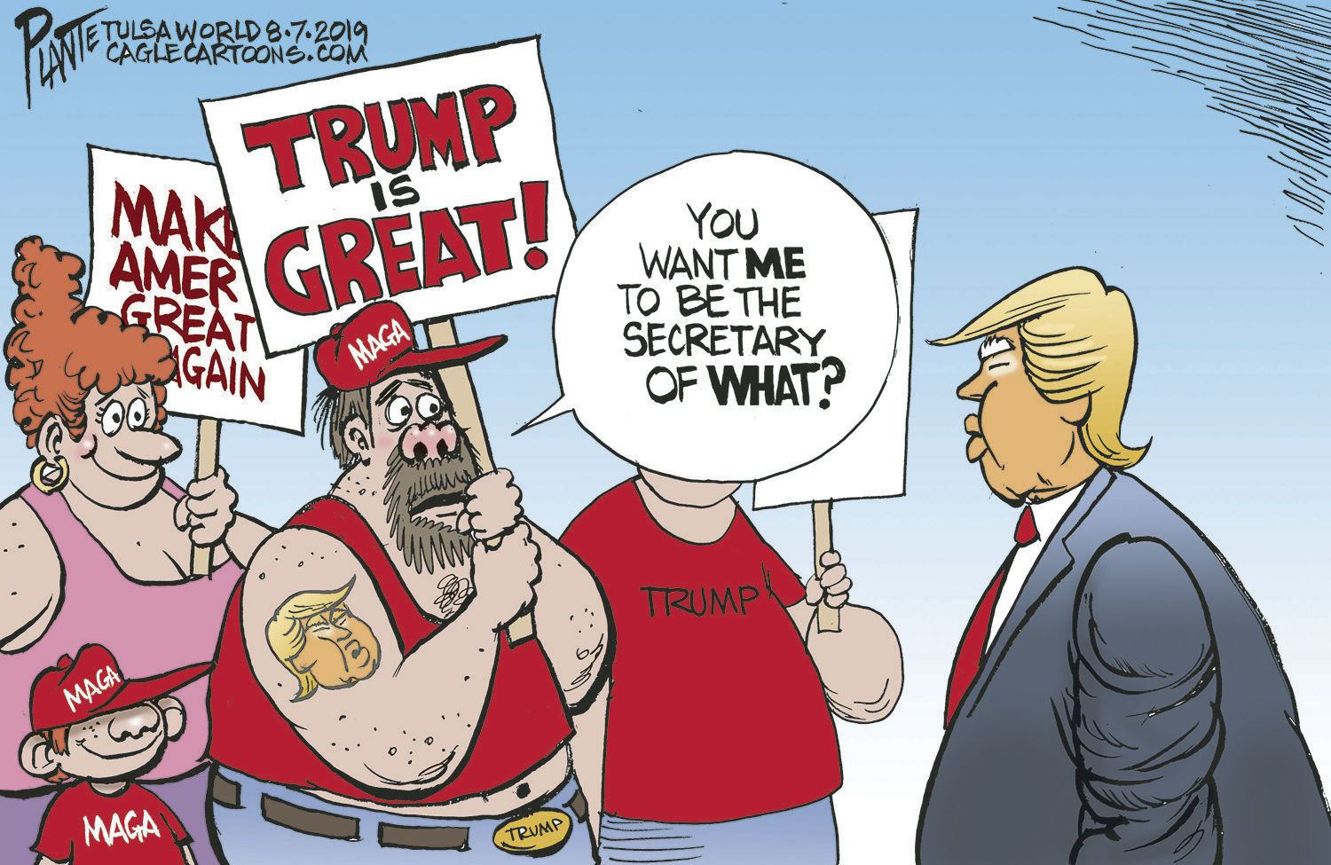 Bruce Plante Cartoon: Compliment Trump and then...